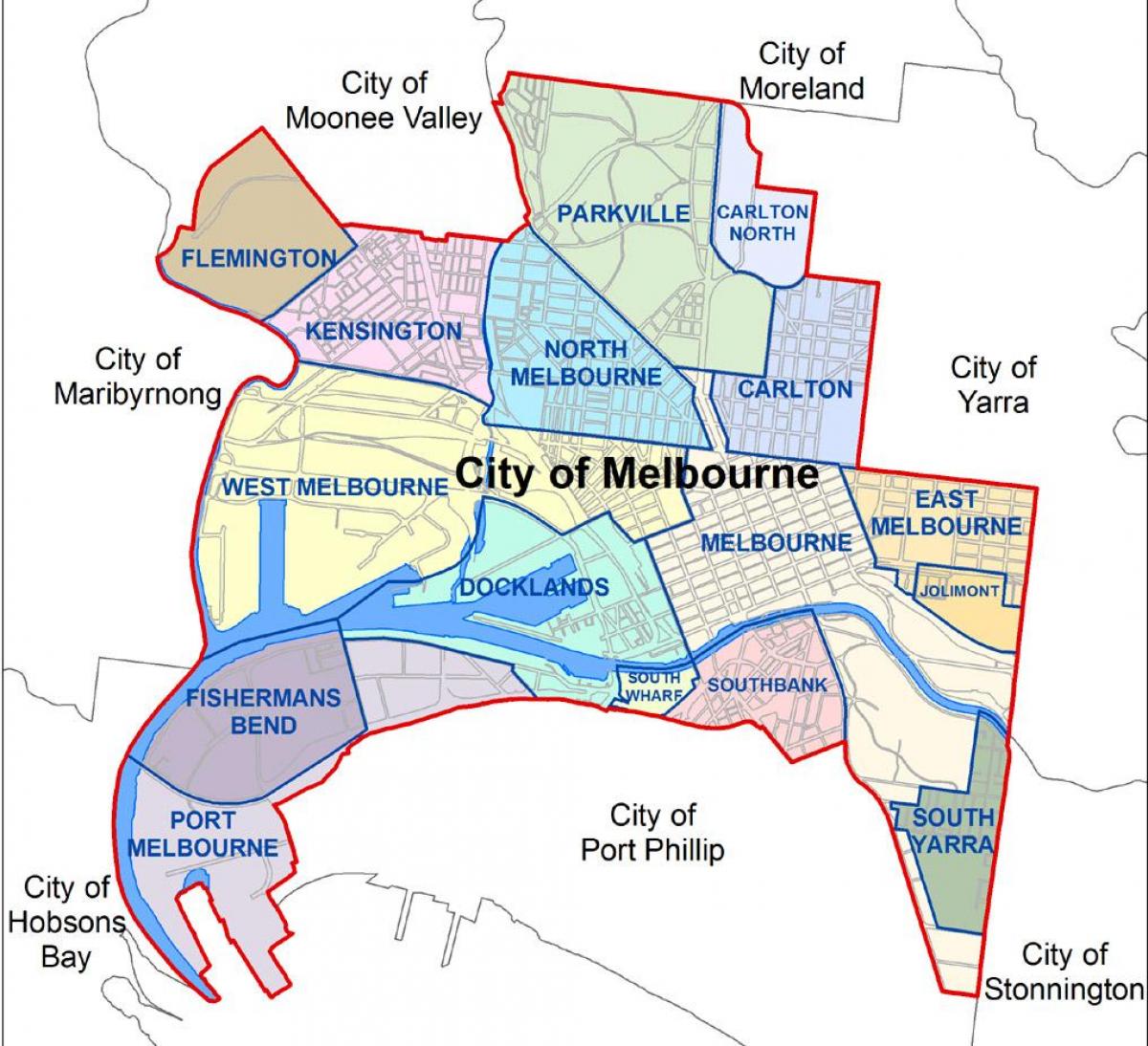 ramani ya Melbourne city